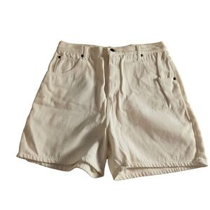 Newport News Jeanology Vintage Womens Shorts White Denim High Rise Size 16